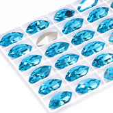 Aquamarine Navette Shape High Quality Glass Pointed Back Fancy Rhinestones WholesaleRhinestone